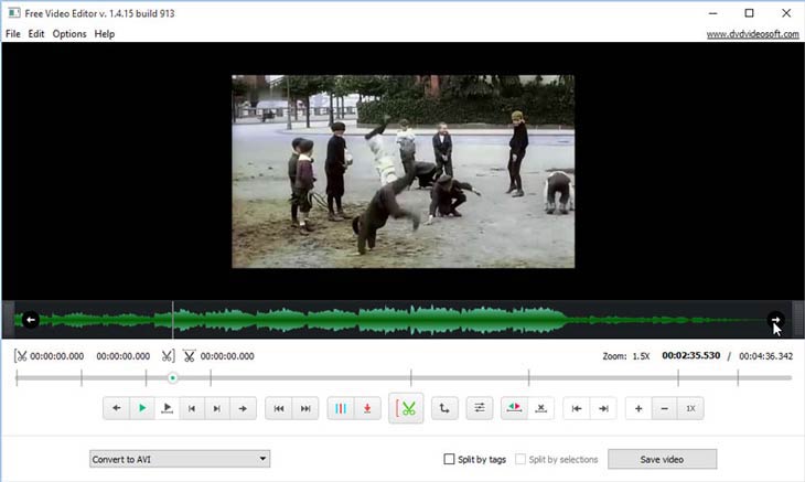 Free Video Editor nagyítás