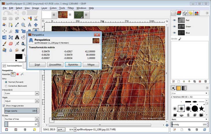 GIMP rétegek és perspektíva