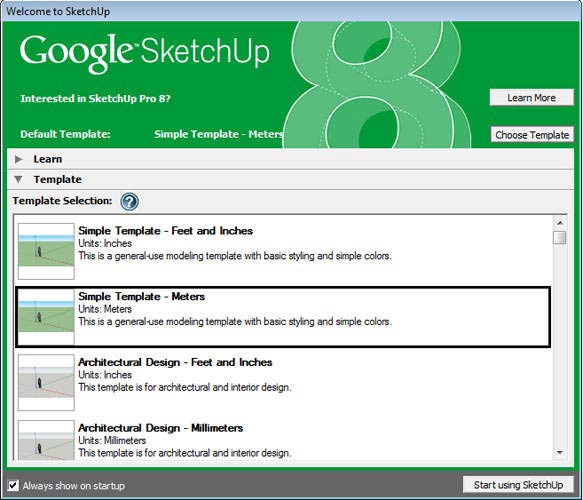 Google SketchUp template