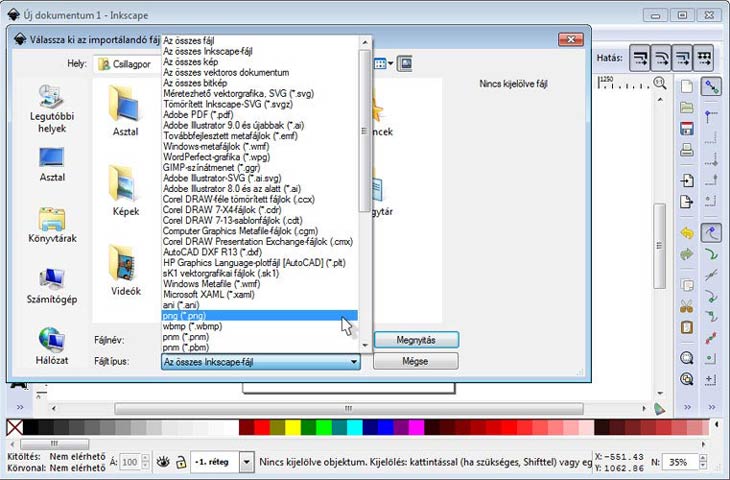 Inkscape importálás