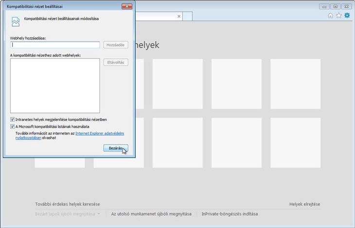 Internet Explorer 11 kompatibilitás