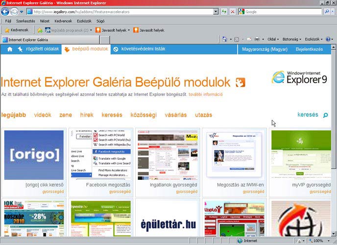 Internet Explorer 8 galéria