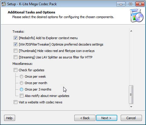 K-Lite Mega Codec Pack frissítés