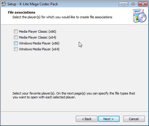 K-Lite Mega Codec Pack lejátszók