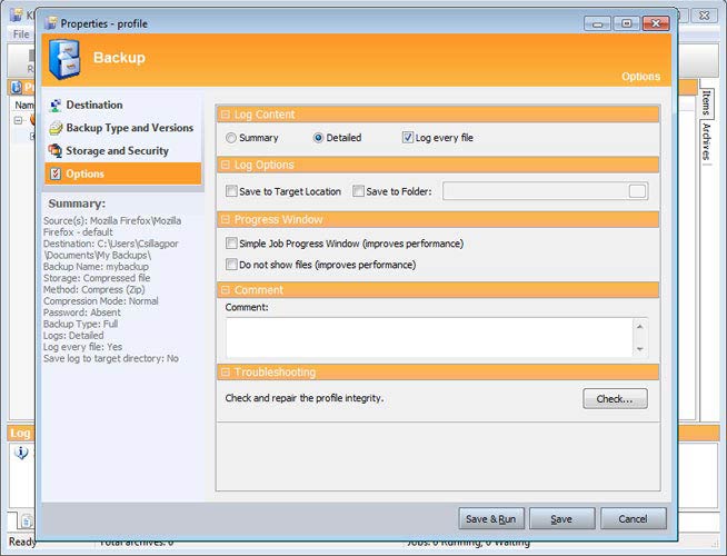 KLS Mail Backup napló