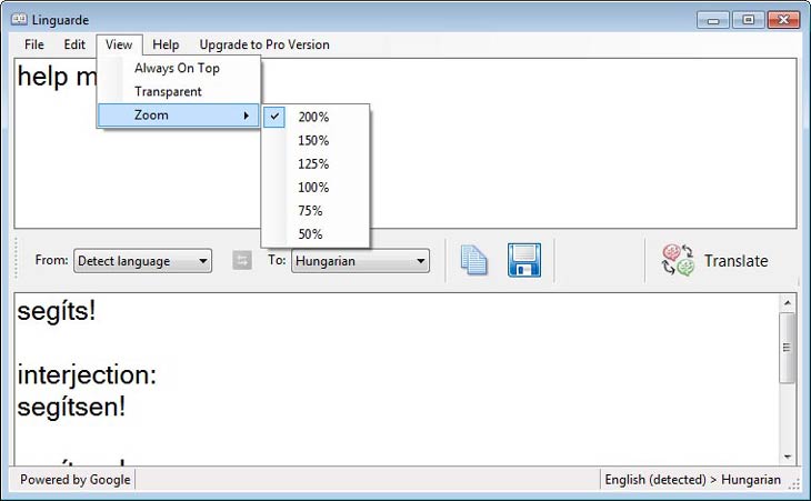 Linguarde nagyítás