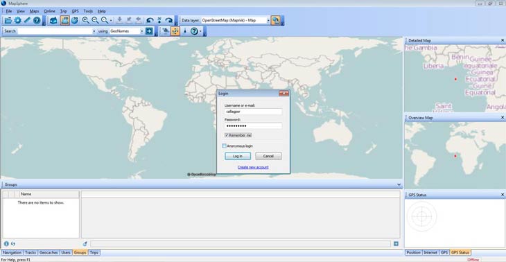 MapSphere bejelentkezés