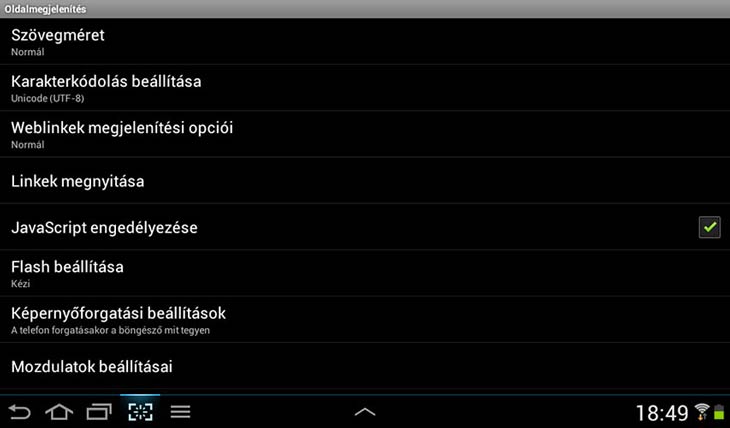 Maxthon for Android oldalmegjelenítés
