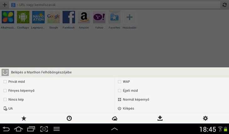 Maxthon for Android felhőböngésző