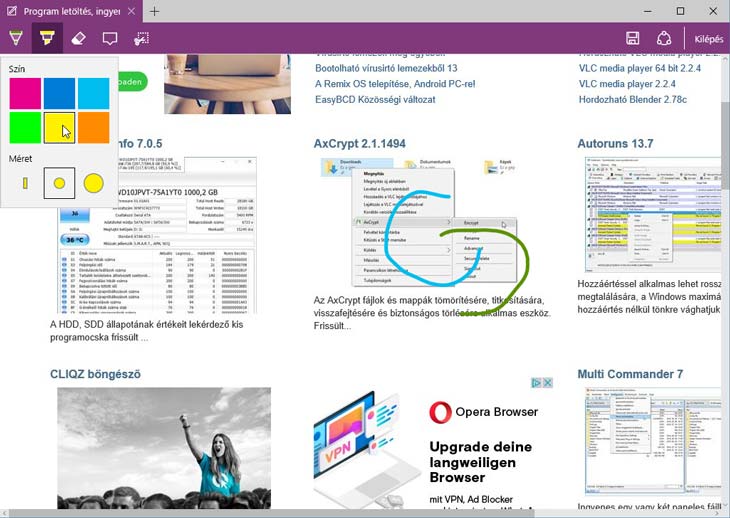 Microsoft Edge rajzolás