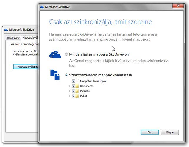 SkyDrive szinkronizálás