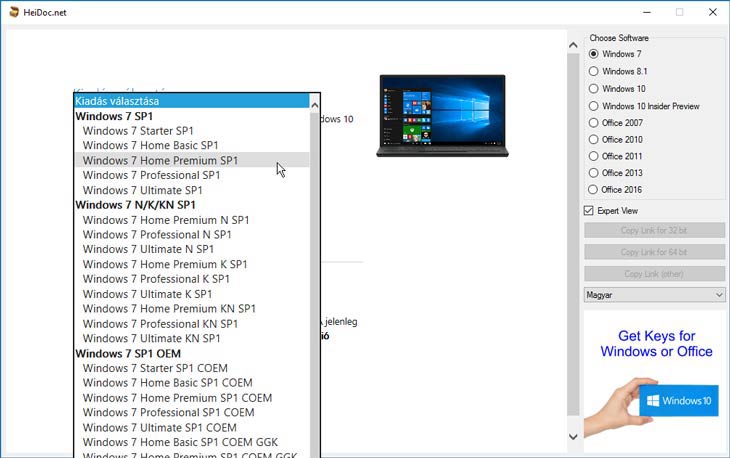 Windows és Office ISO letöltő Windows 7