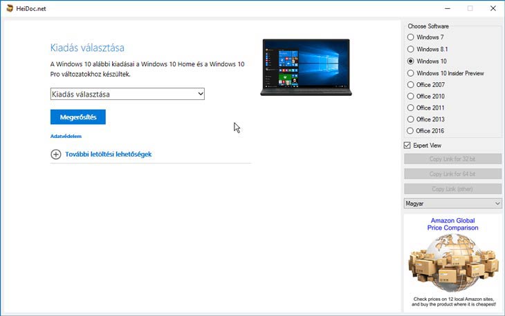 Windows és Office ISO letöltő Windows 10 kiadás