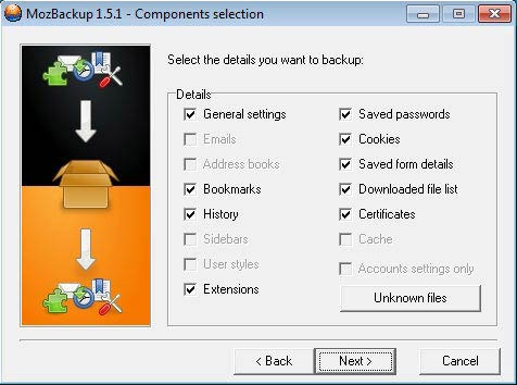 MozBackup mentés