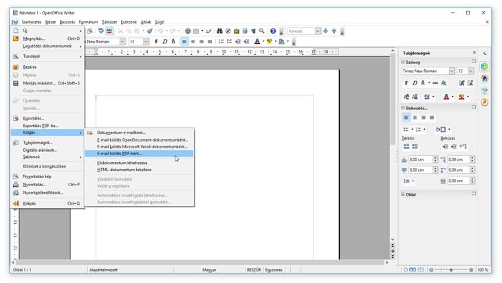 OpenOffice szövegszerkesztő