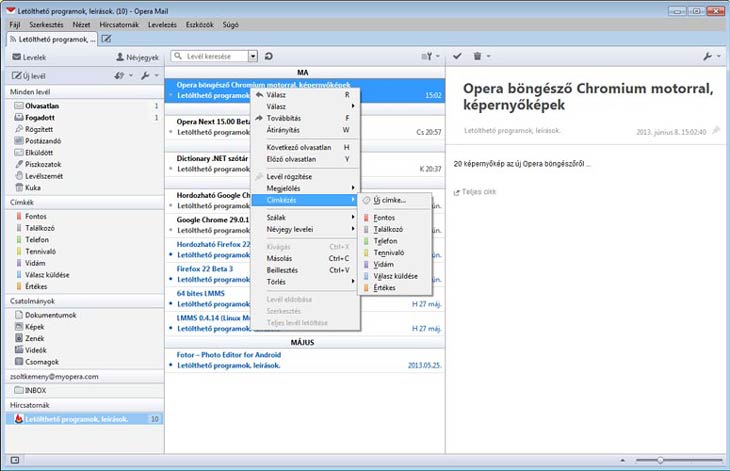 Opera Mail RSS
