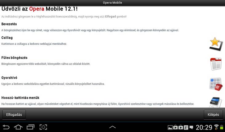 Opera Mobile üdvözlet