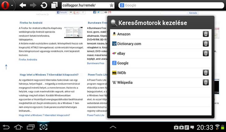 Opera mini és mobile