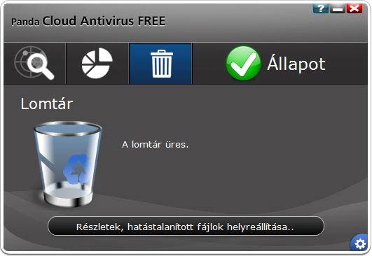 Panda Cloud Antivirus hatástalanított fájlok