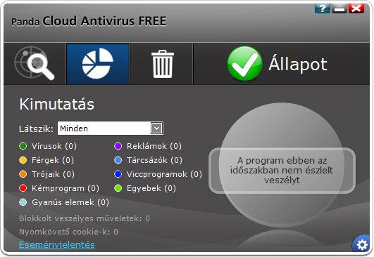 Panda Cloud Antivirus kimutatás