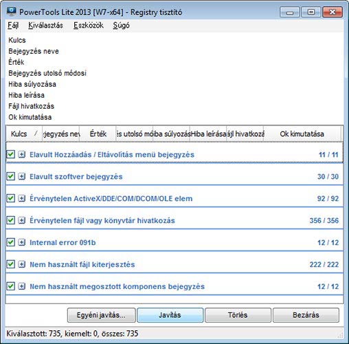 PowerTools hibák