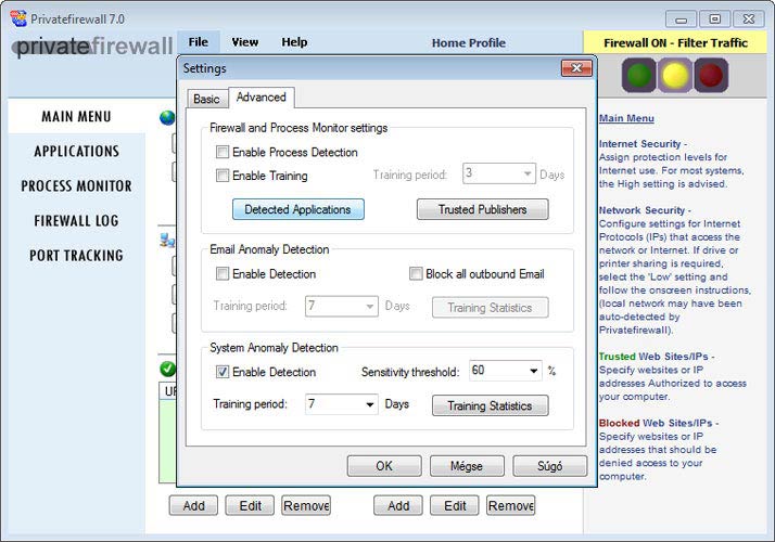 Privatefirewall, alkalmazások