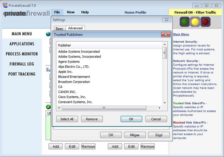 Privatefirewall, megbízható fejlesztők