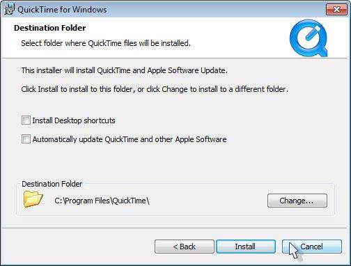 QuickTime média lejátszó