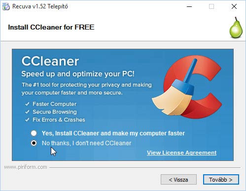 Recuva és CCleaner