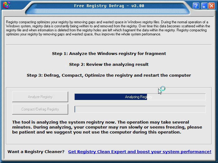 Registry Defrag elemzés