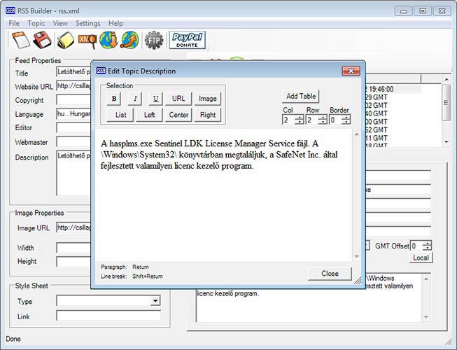 RSS Builder HTML