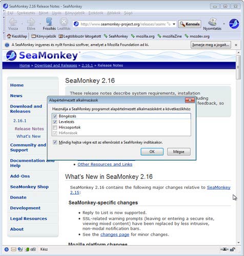SeaMonkey alapértelmezett