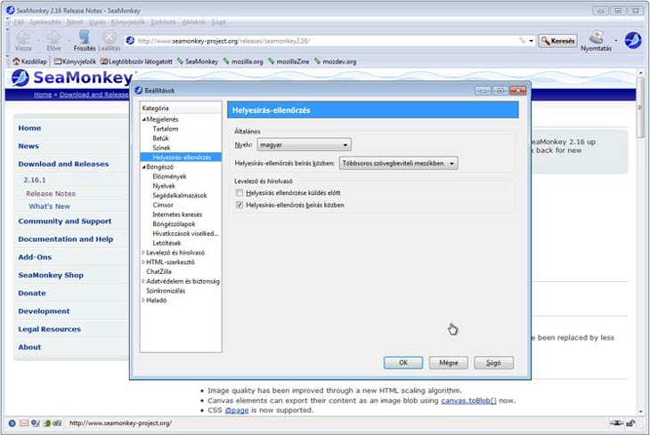 SeaMonkey helyesírás