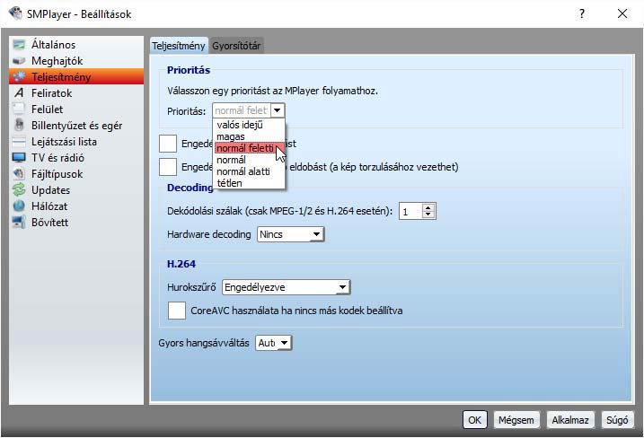 SMPlayer videó gyorsítás