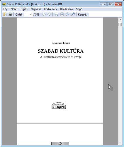 Sumatra PDF alapértelmezett nézet