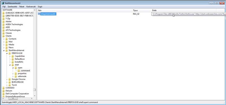 regedit webssearches 5