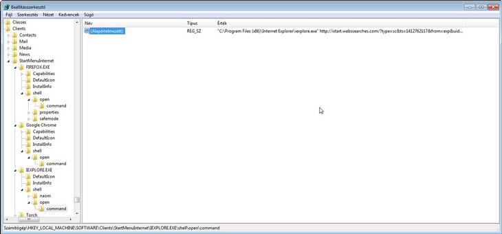 regedit webssearches 6