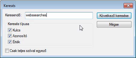 regedit webssearches