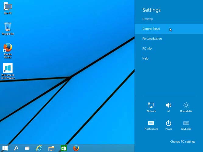 Windows 10 settings