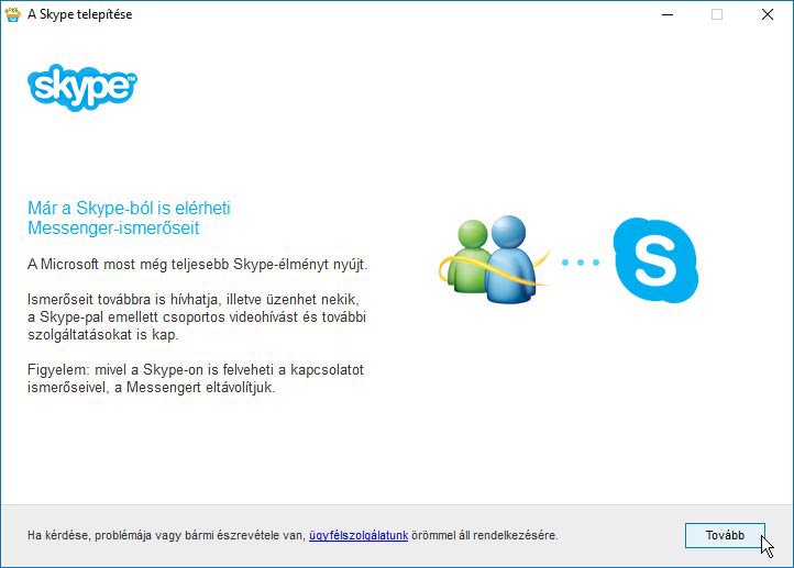 Windows Live Essentials Skype telepítés