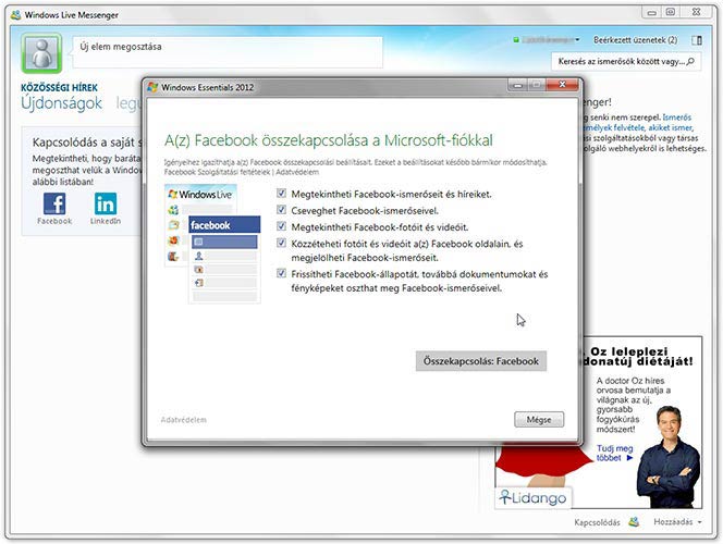 Windows Live Messenger összekapcsolás
