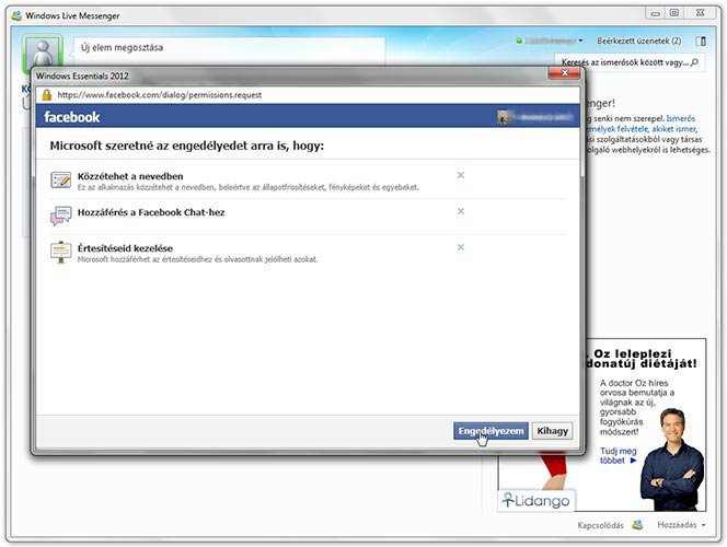 Windows Live Messenger engedély