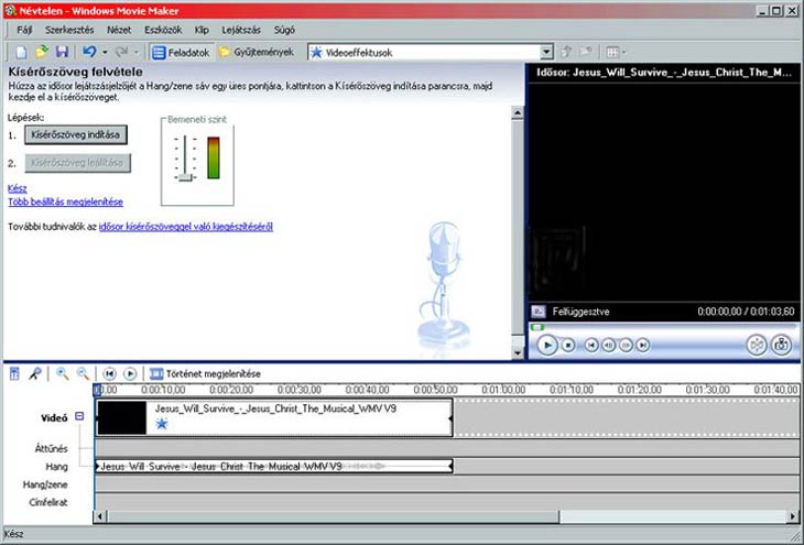 Windows Movie Maker kísérőszöveg