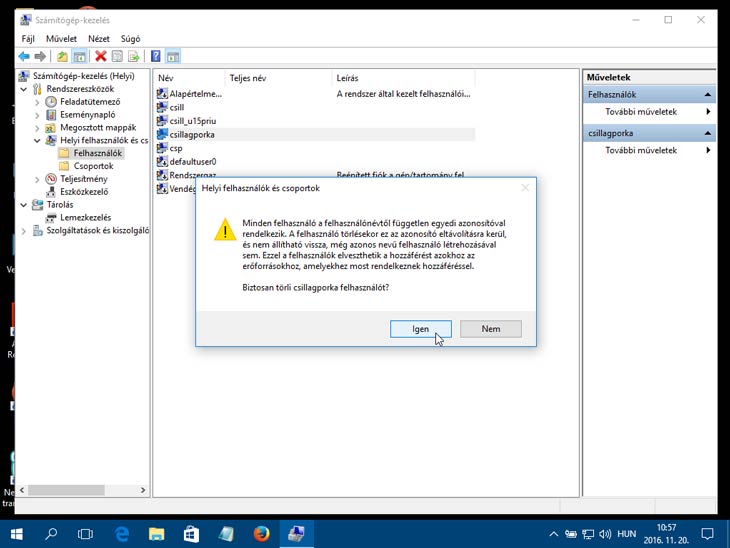 mindent elvesztesz helyi felhasználó